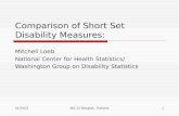 8/5/2015 Comparison of Short Set Disability Measures: Mitchell Loeb National Center for Health Statistics/ Washington Group on Disability Statistics 1WG-12.