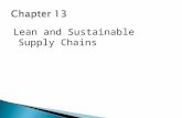 Lean and Sustainable Supply Chains. 1. Describe how Green and Lean can complement each other. 2. Explain how a production pull system works. 3. Understand.