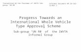 Progress Towards an International Whole Vehicle Type Approval Scheme Sub-group “UN R0” of the IWVTA Informal Group Transmitted by the Chairman of IWVTA.