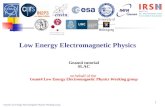 Geant4 Low Energy Electromagnetic Physics Working Group 1 Low Energy Electromagnetic Physics Geant4 tutorial SLAC on behalf of the Geant4 Low Energy Electromagnetic.