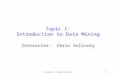 Data Mining - Columbia University Topic 1: Introduction to Data Mining Instructor: Chris Volinsky 1.