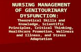 NURSING MANAGEMENT OF GENITOURINARY DYSFUNCTION: NURSING MANAGEMENT OF GENITOURINARY DYSFUNCTION: Theoretical Skills and Knowledge, Scientific Principles,