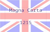Magna Carta 1215. Magna Carta, 1215 a King John I forced to accept it. a A list of demands made by the nobility. a Created a CONTRACT between the king.