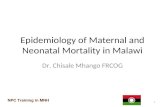 Epidemiology of Maternal and Neonatal Mortality in Malawi Dr. Chisale Mhango FRCOG 1 NPC Training in MNH.