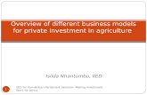 Isilda Nhantumbo, IIED Overview of different business models for private investment in agriculture 1 IIED for Pan-African Parliament Seminar- Making Investment.