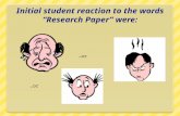 Initial student reaction to the words “Research Paper” were: …or.