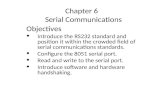 Chapter 6 Serial Communications Objectives Introduce the RS232 standard and position it within the crowded field of serial communications standards. Configure