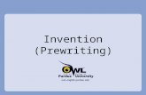 Invention (Prewriting). This presentation will help you with… Introduction Invention and invention strategies.