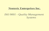 Neoteric Enterprises Inc. ISO 9001 - Quality Management Systems.