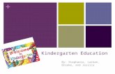 + Kindergarten Education By: Stephanie, Laiken, Brooke, and Jessica.