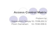 Access Control Matrix Present by Napasakorn Sukjay 51-7038-002-5 Poom Samaharn 51-7038-006-6.