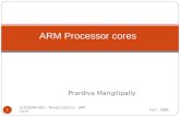Prardiva Mangilipally ARM Processor cores Fall 2008 1 ELEC8200-001: Mangilipally: ARM Core.