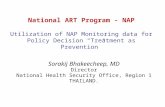 National ART Program - NAP Utilization of NAP Monitoring data for Policy Decision “Treatment as Prevention” Sorakij Bhakeecheep, MD Director National Health.