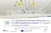 The Enterprise Europe Network and the IPeuropAware project: IP support services to SMEs Executive Agency for Competitiveness and Innovation Raquel Fernandez.