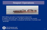 1 Seaport Operations $39 Billion annually in international shipments 2 million TEUs per year - 60,000 containers per month. 3 Container terminals, 2 breakbulk.