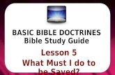 BASIC BIBLE DOCTRINES Bible Study Guide. BASIC BIBLE DOCTRINES | LESSON 1 – “God Speaks” INTRODUCTION “What Must I do to be Saved?” This is the most important.