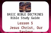BASIC BIBLE DOCTRINES Bible Study Guide. BASIC BIBLE DOCTRINES | LESSON 5 – “Jesus, Our Saviour” INTRODUCTION The question is often asked, “What is God.