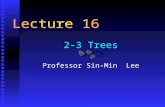 2-3 Trees Professor Sin-Min Lee. Contents n Introduction n The 2-3 Trees Rules n The Advantage of 2-3 Trees n Searching For an Item in a 2-3 Tree n Inserting.