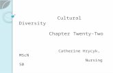 Cultural Diversity Chapter Twenty-Two Catherine Hrycyk, MScN Nursing 50.