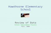 Hawthorne Elementary School Review of Data School Improvement Process Fall, 2009.