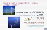 1 WIND POWER DEVELOPMENT: INDIA STATUS REPORT G M Pillai Founder Director General World Institute of Sustainable Energy (WISE), PUNE, INDIA Email- gmpillai@wisein.orggmpillai@wisein.org.