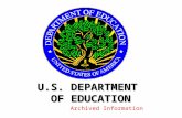 U.S. DEPARTMENT OF EDUCATION Archived Information.