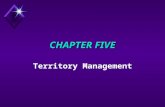 CHAPTER FIVE Territory Management. TERRITORY u A territory u geographically defined area u assigned to a sales person u present customers u potential.