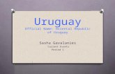 Uruguay Official Name: Oriental Republic of Uruguay Sasha Gavalanies Current Events Period 1.