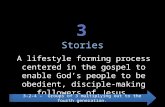 Stories A lifestyle forming process centered in the gospel to enable God’s people to be obedient, disciple-making followers of Jesus. 3-2-4 – Groups of.