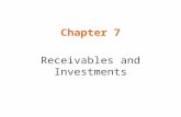 Chapter 7 Receivables and Investments. Accounts Receivable  Receivable arising from the sale of goods or services with a verbal promise to pay  Stated.