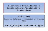 Electronic Surveillance & Constitutional/Legislative Protections Eric Vos Federal Defender – District of Puerto Rico Eric_Vos@ao.uscourts.gov.