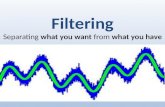Filtering Separating what you want from what you have.