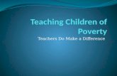 Teachers Do Make a Difference. Learning Outcomes Understanding the nature of Poverty Understand how poverty affects behavior and academic performance.