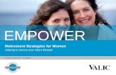 SAVING : INVESTING : PLANNING EMPOWER Retirement Strategies for Women Helping to secure your future lifestyle