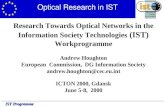 IST Programme Research Towards Optical Networks in the Information Society Technologies (IST) Workprogramme Andrew Houghton European Commission, DG Information.