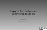How to be the best e- commerce retailer? Darko Butina BUDS Consulting Ltd.