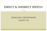ENGLISH GRAMMAR (UNIT 6) DIRECT & INDIRECT SPEECH.