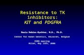 Resistance to TK inhibitors: KIT and PDGFRA Maria Debiec-Rychter, M.D., Ph.D. Center for Human Genetics, KULeuven, Belgium ESMO meeting Milan, May 13th,