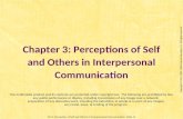 CH 3: Perception of Self and Others in Interpersonal Communication (slide 1) Chapter 3: Perceptions of Self and Others in Interpersonal Communication This.