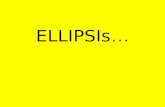 ELLIPSIs …. ~ An ellipsis is a handy device when you're quoting material and you want to omit some words. ~ The ellipsis consists of three evenly spaced.