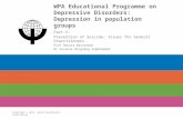 WPA Educational Programme on Depressive Disorders: Depression in population groups Part 5: Prevention of Suicide; Issues for General Practitioners Prof.