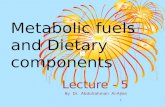 Metabolic fuels and Dietary components Lecture - 5 By Dr. Abdulrahman Al-Ajlan 1.