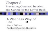 Chapter 8 Preventing Common Injuries and Caring for the Lower Back A Wellness Way of Life Ninth Edition Robbins/Powers/Burgess © 2011 McGraw-Hill Higher.