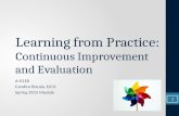 Learning from Practice: Continuous Improvement and Evaluation A-011B Candice Bocala, Ed.D. Spring 2015 Module 1.