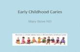 Early Childhood Caries Mary Bove ND. Early Childhood Caries Defined as the presence of one or more decayed (non-cavitated or cavitated lesions), missing.