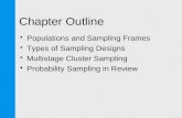 Chapter Outline  Populations and Sampling Frames  Types of Sampling Designs  Multistage Cluster Sampling  Probability Sampling in Review.