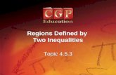 1 Topic 4.5.3 Regions Defined by Two Inequalities Regions Defined by Two Inequalities.