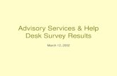 Advisory Services & Help Desk Survey Results March 12, 2002.