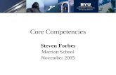 Core Competencies Steven Forbes Marriott School November 2005.