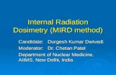 Internal Radiation Dosimetry (MIRD method) Candidate: Durgesh Kumar Dwivedi Moderator: Dr. Chetan Patel Department of Nuclear Medicine, AIIMS, New Delhi,
